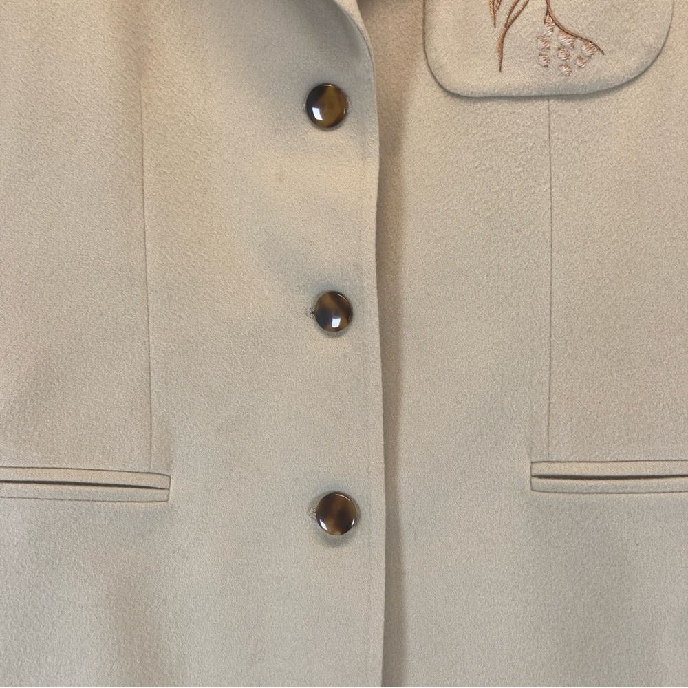 ICEBERG Vintage Disney Bambi Jacket Blazer Coat Cashmere Wool Beige Size 38 - Picture 5 of 15